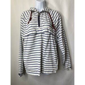 Old Navy Womens Rain Sweatshirt Size Medium Nautical Sailor Stripes Windbreaker